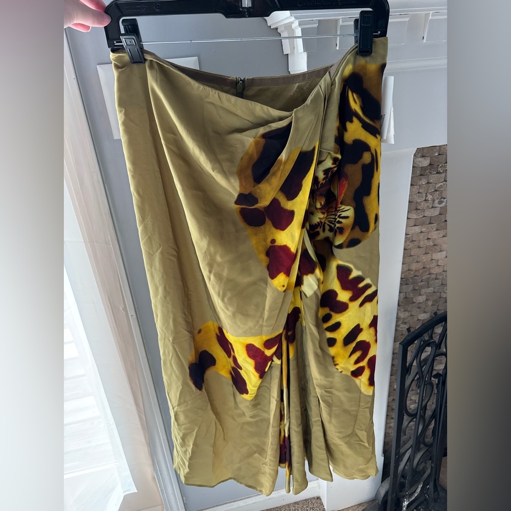 Dries Van Noten Tan and Brown Abstract print Skirt